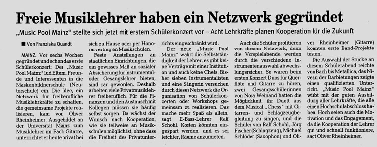 Mainzer Rhein-Zeitung Oktober 1999